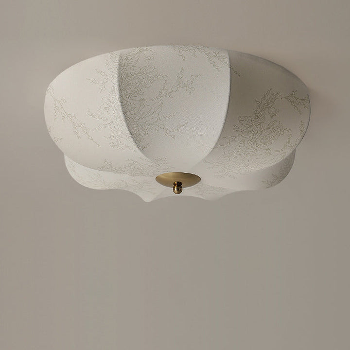 Contemporary Fabric 3-Light Flush Mount Ceiling Light