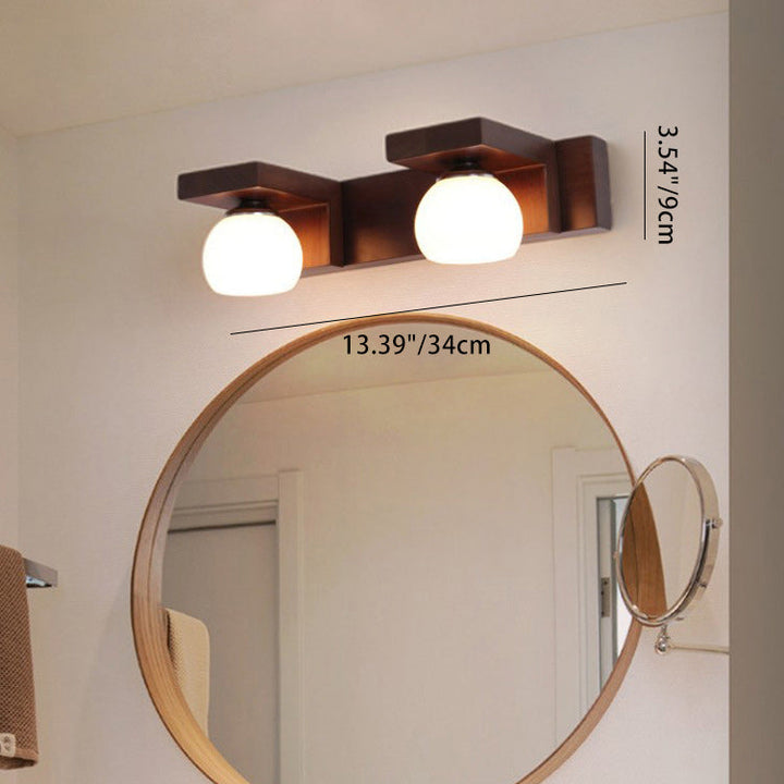 Contemporary Solid Wood 3-Light Vanity Light