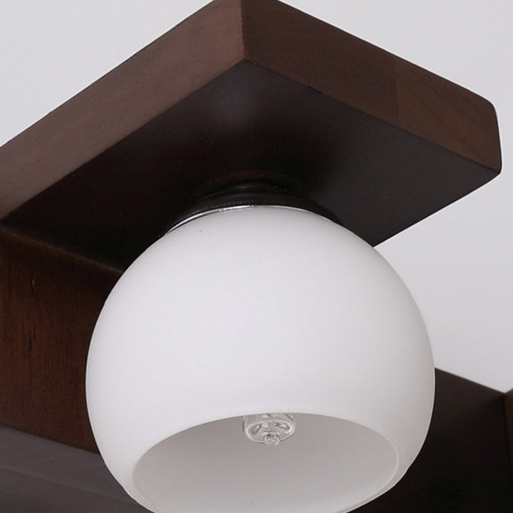 Contemporary Solid Wood 3-Light Vanity Light