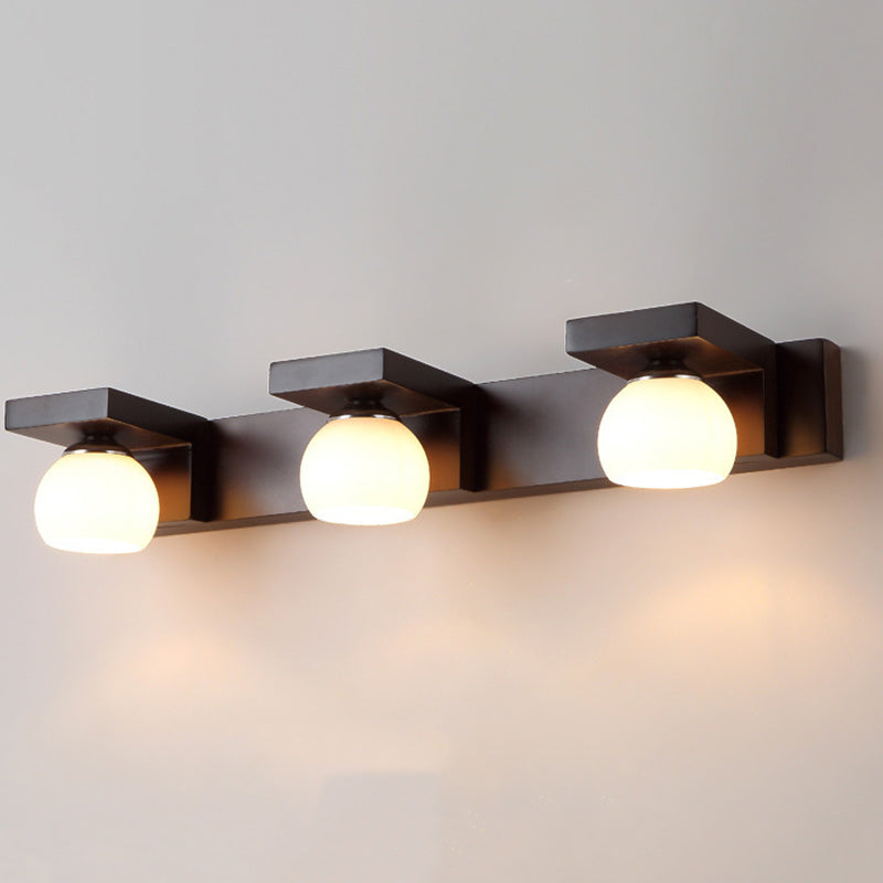 Contemporary Solid Wood 3-Light Vanity Light