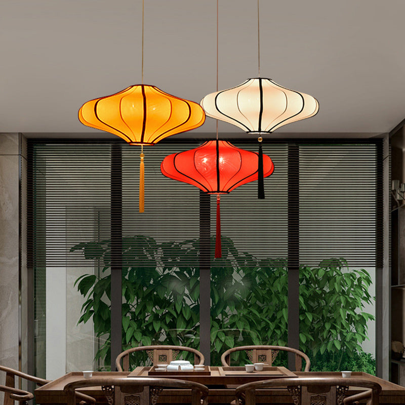 Traditional Lantern Fabric 3-Light Chandelier