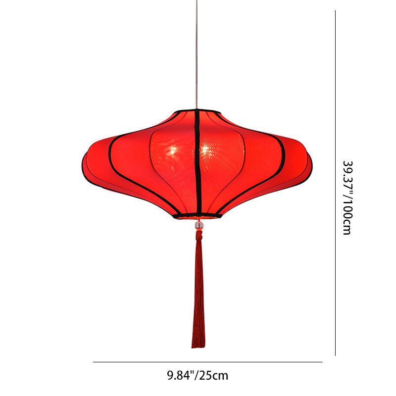 Traditional Lantern Fabric 3-Light Chandelier