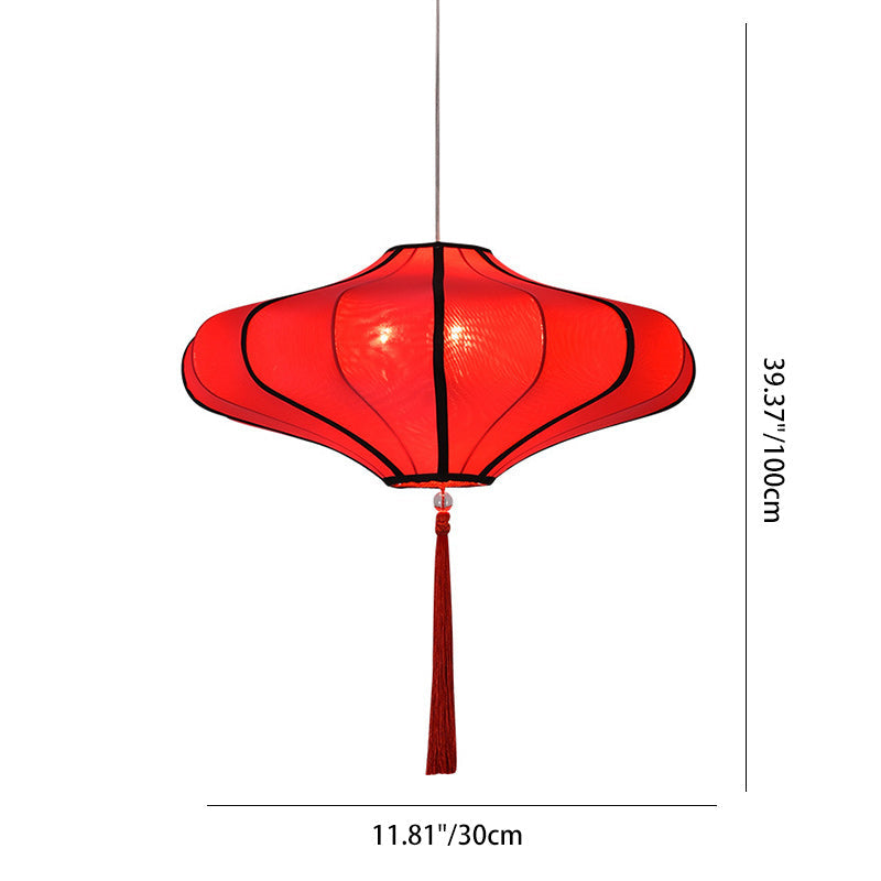 Traditional Lantern Fabric 3-Light Chandelier