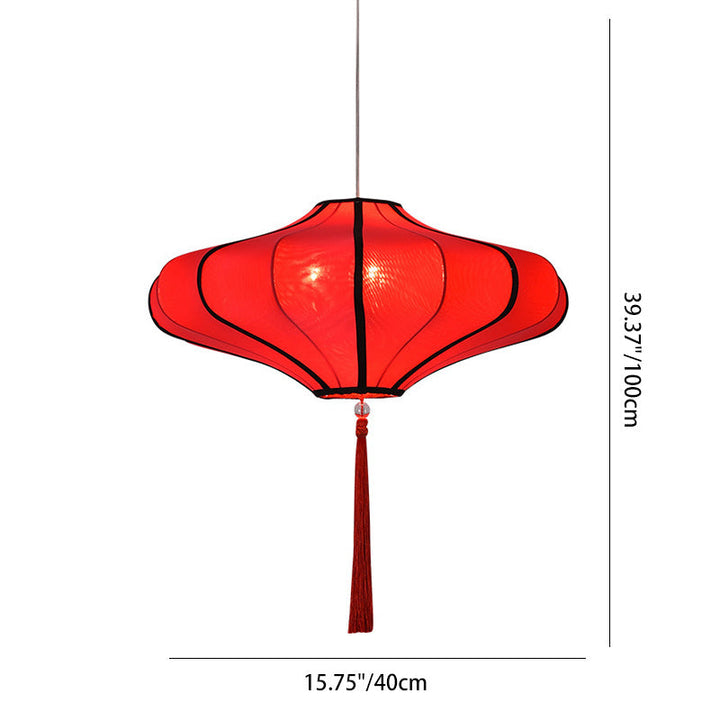 Traditional Lantern Fabric 3-Light Chandelier