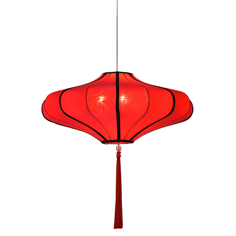 Traditional Lantern Fabric 3-Light Chandelier