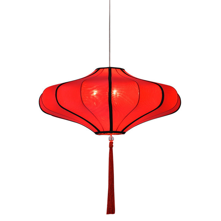 Traditional Lantern Fabric 3-Light Chandelier