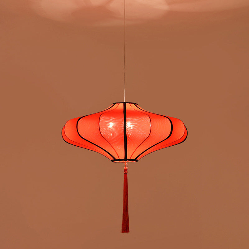 Traditional Lantern Fabric 3-Light Chandelier