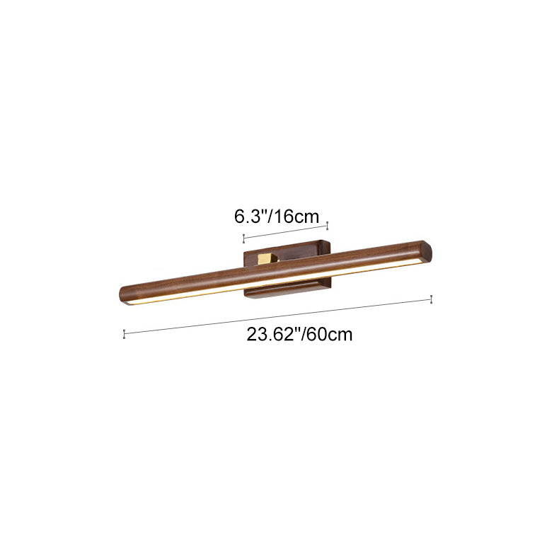 Traditional Cylindrical Walnut Rotatable LED Vanity Light