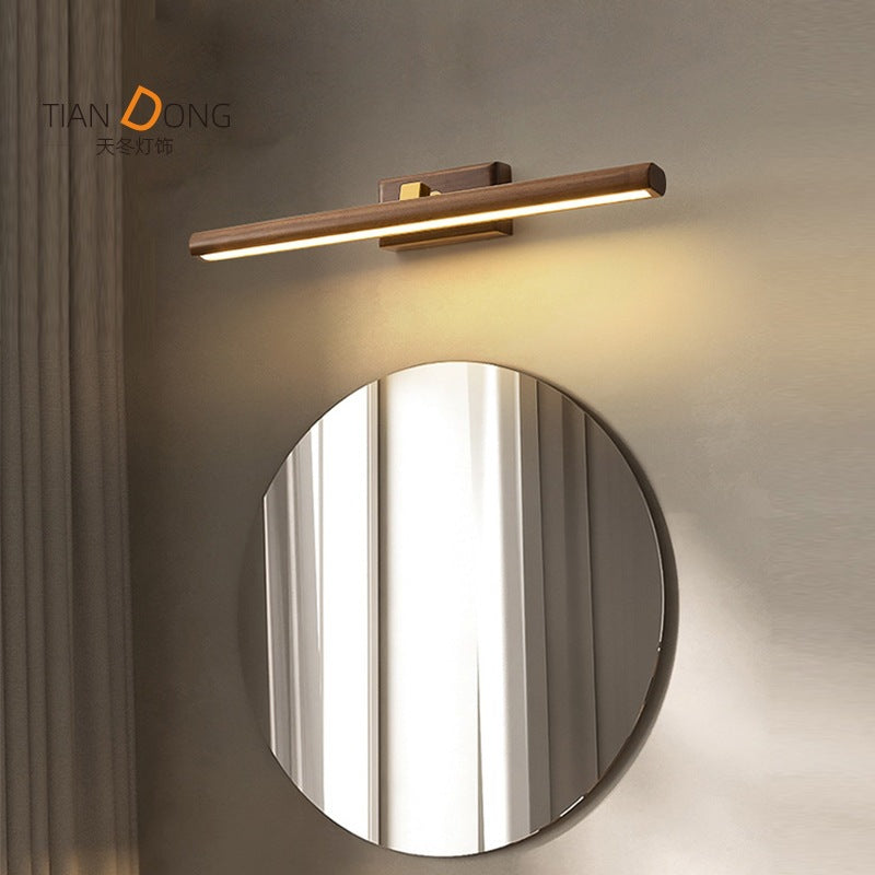Traditional Cylindrical Walnut Rotatable LED Vanity Light