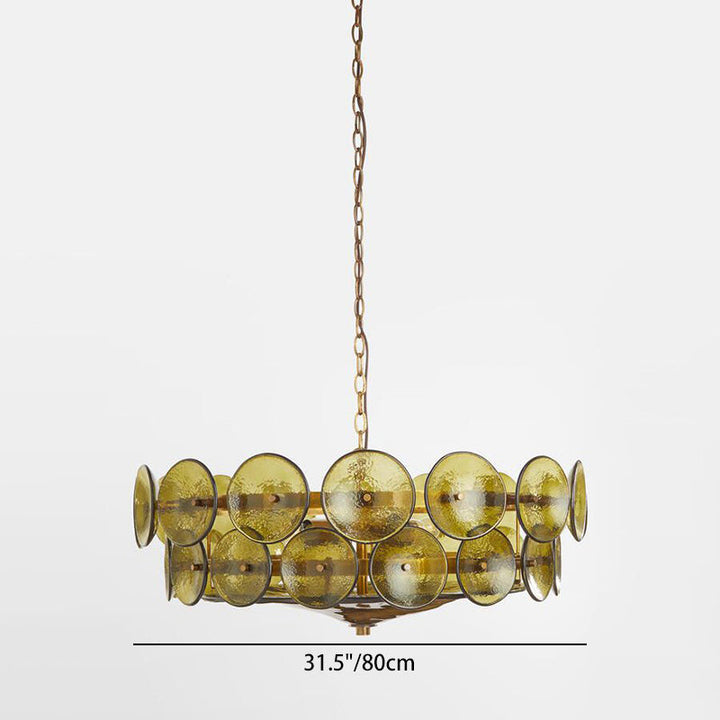 Traditional Round Glass 10-Light Chandelier