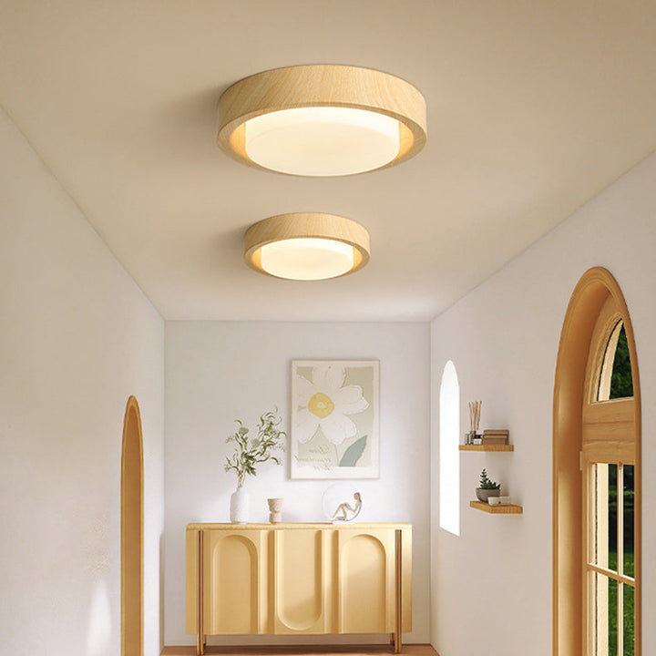 Contemporary Round Glass LED Flush Mount Ceiling Light