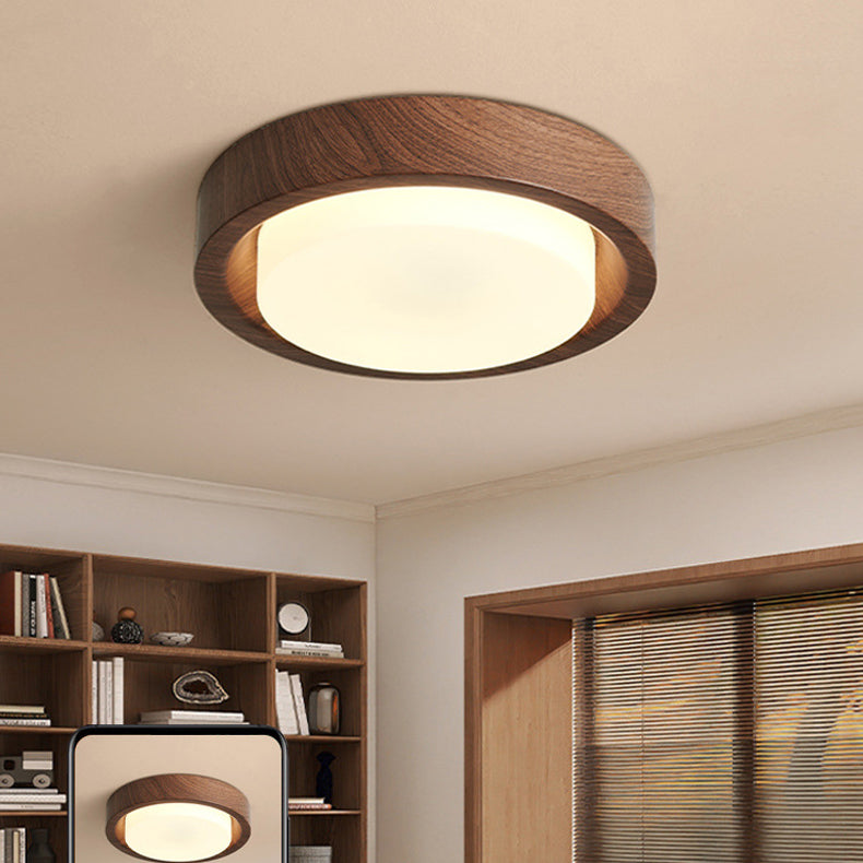 Contemporary Round Glass LED Flush Mount Ceiling Light