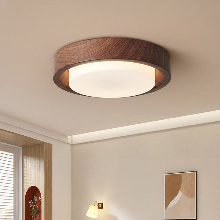 Contemporary Round Glass LED Flush Mount Ceiling Light