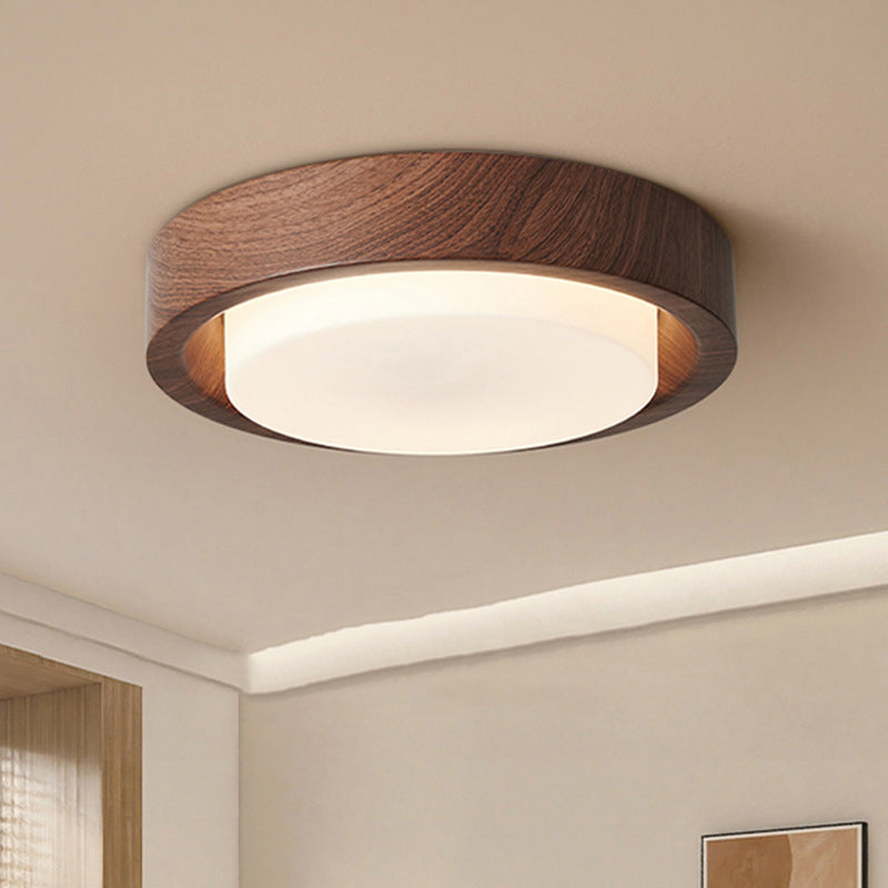 Contemporary Round Glass LED Flush Mount Ceiling Light
