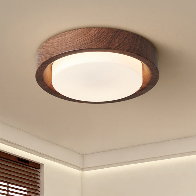 Contemporary Round Glass LED Flush Mount Ceiling Light