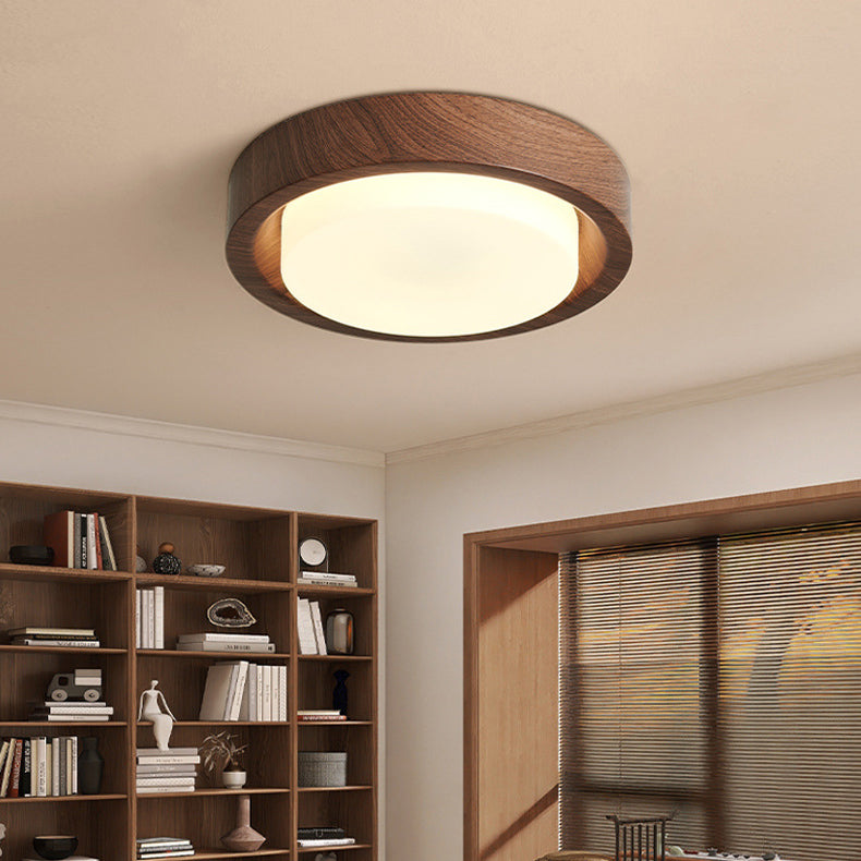 Contemporary Round Glass LED Flush Mount Ceiling Light