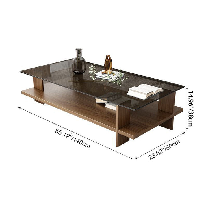 Minimalist Rectangular Tempered Glass Coffee Table