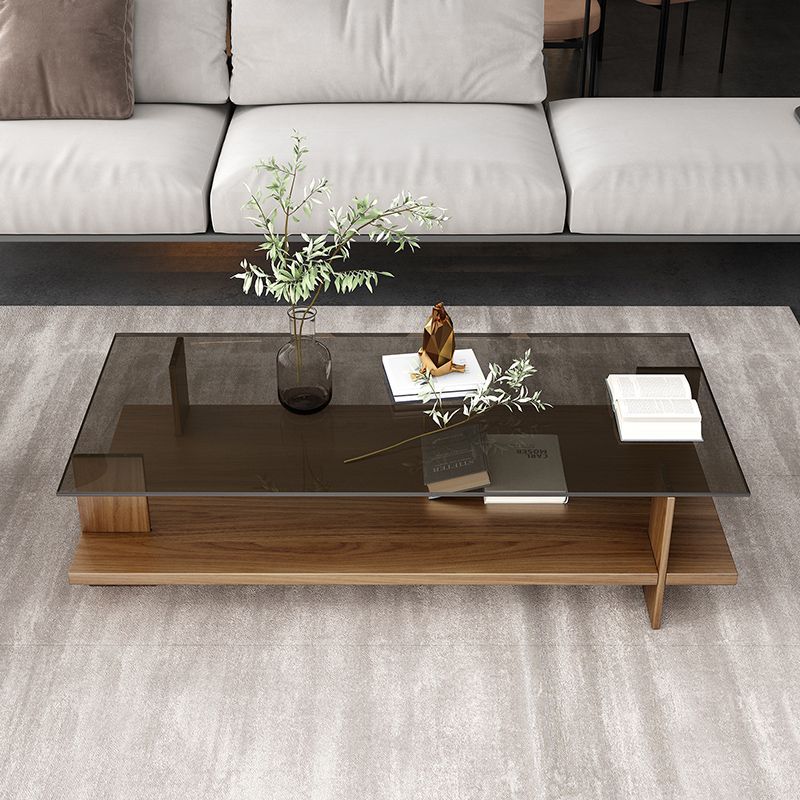 Minimalist Rectangular Tempered Glass Coffee Table