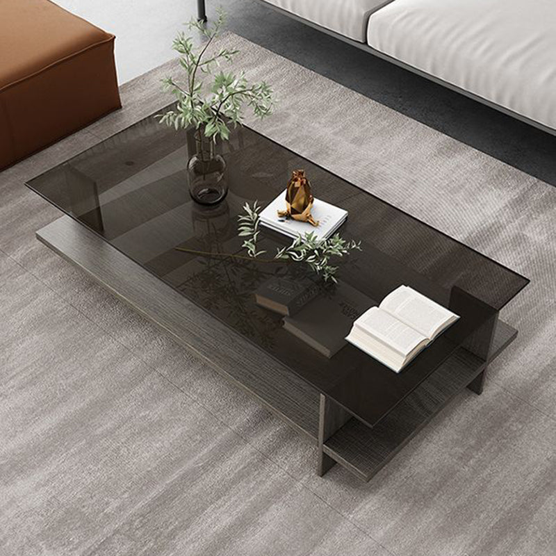 Minimalist Rectangular Tempered Glass Coffee Table