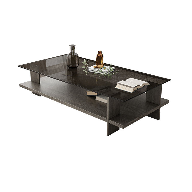 Minimalist Rectangular Tempered Glass Coffee Table