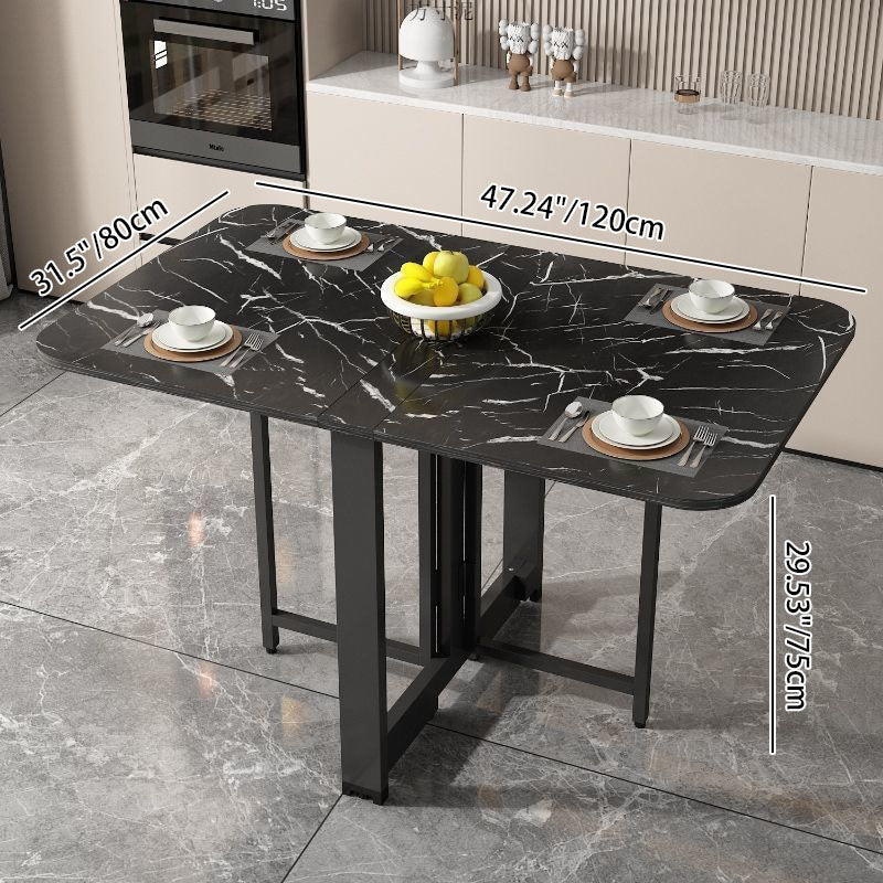 Minimalist Rectangular Iron Foldable Dining Table