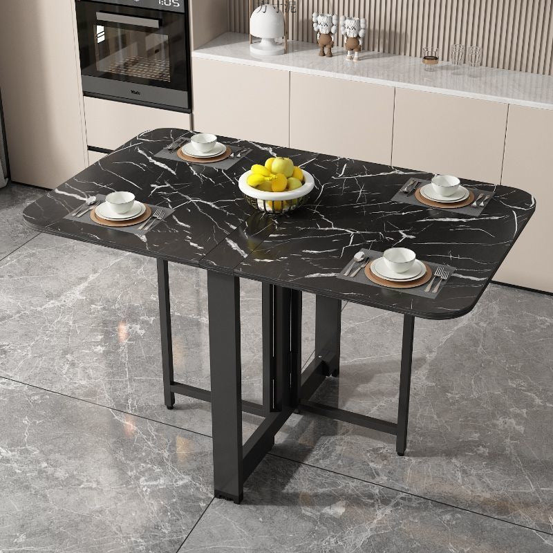 Minimalist Rectangular Iron Foldable Dining Table