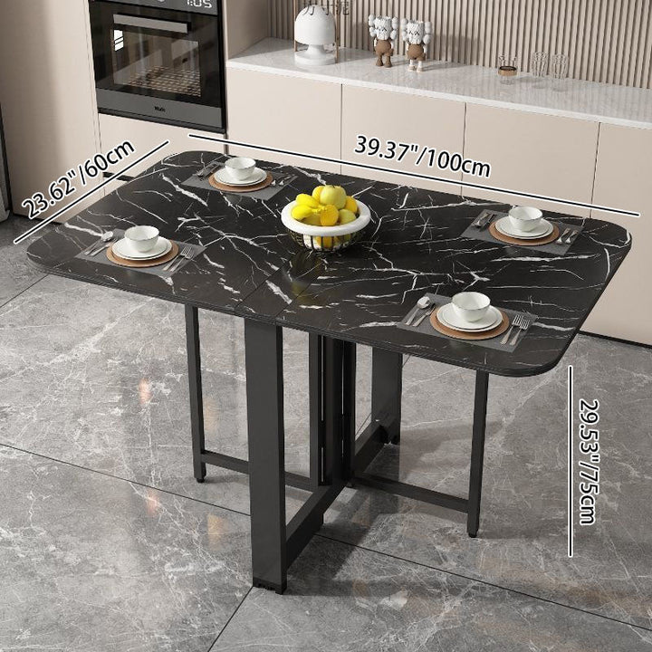 Minimalist Rectangular Iron Foldable Dining Table