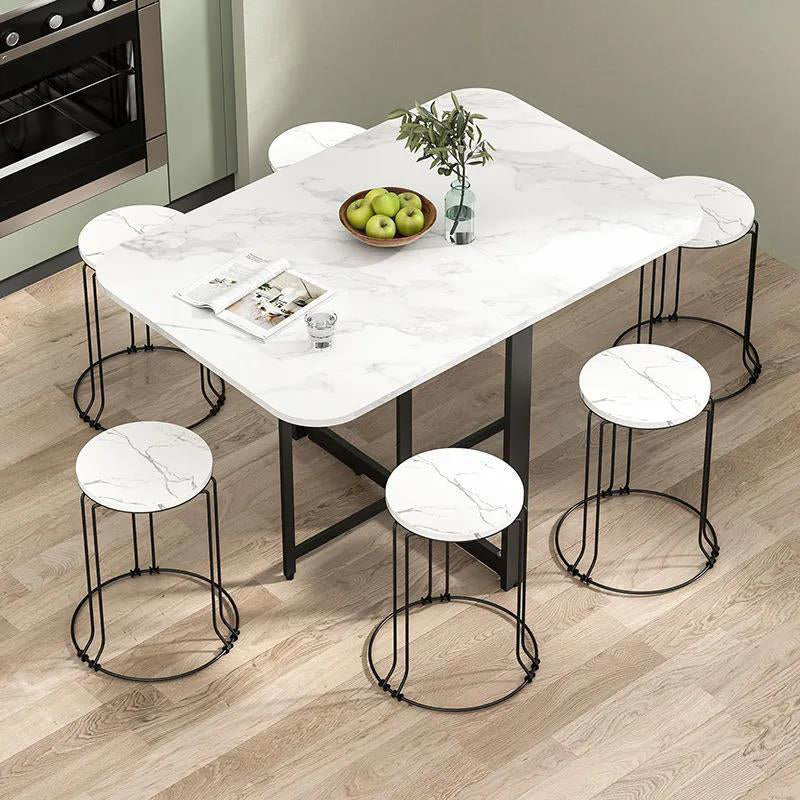 Minimalist Rectangular Iron Foldable Dining Table