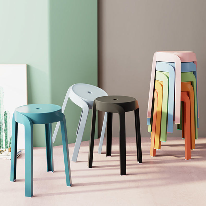 Contemporary Scandinavian Round PP Stackable Stool For Living Room