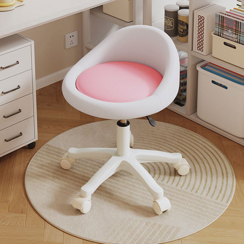 Nordic Round Leather Adjustable Vanity Stool