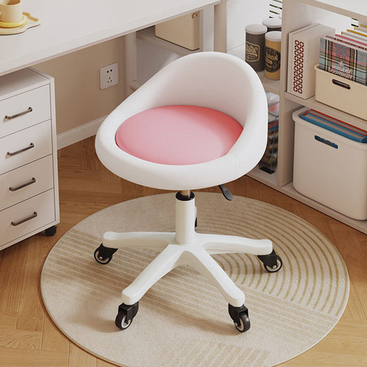 Nordic Round Leather Adjustable Vanity Stool