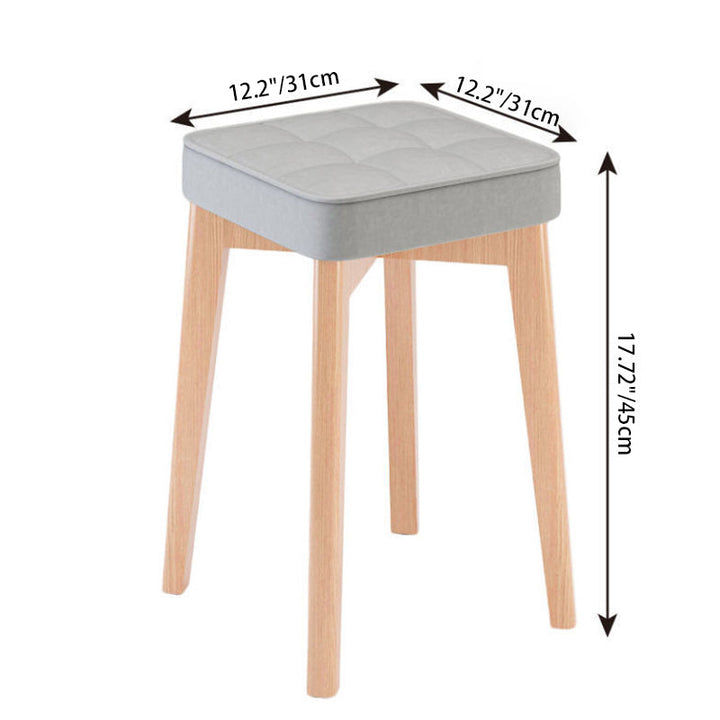 Minimalist Square Solid Wood Stackable Stool