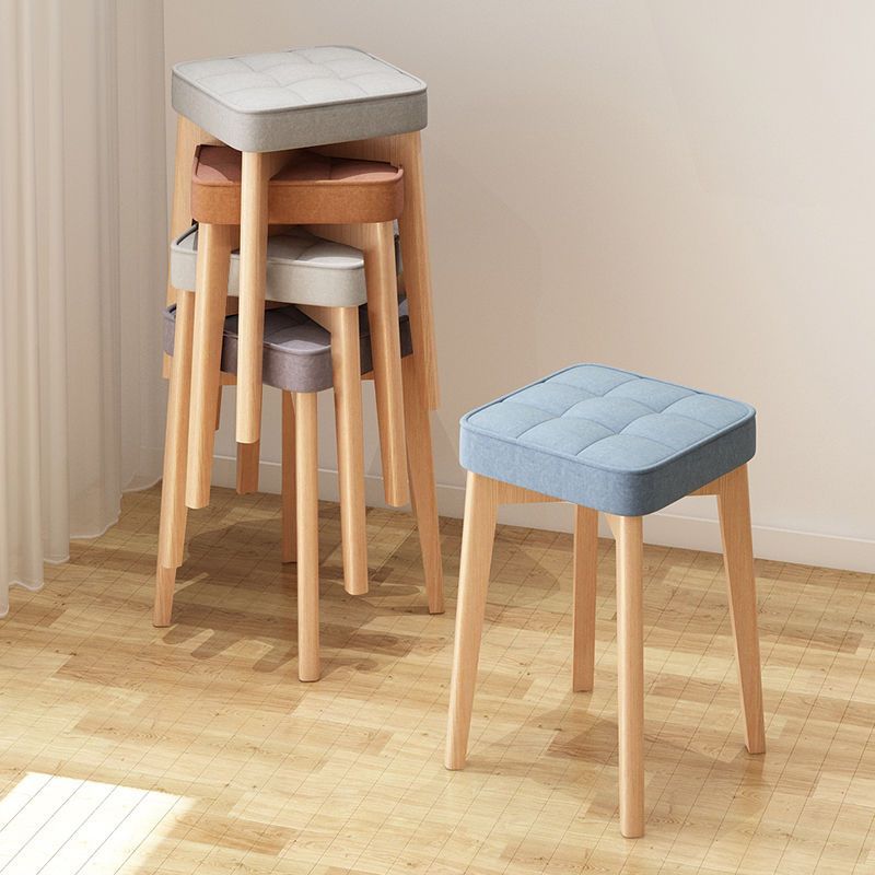 Minimalist Square Solid Wood Stackable Stool
