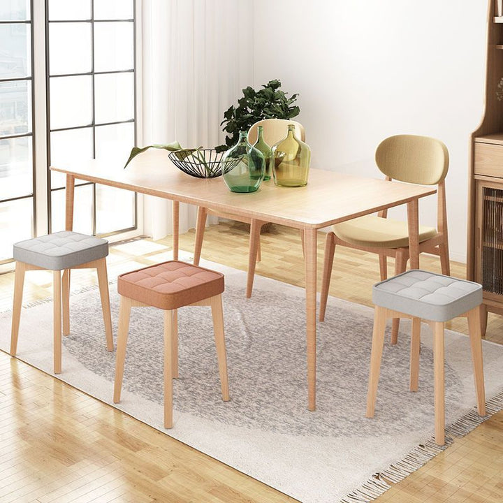 Minimalist Square Solid Wood Stackable Stool