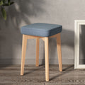 Modern Minimalist Square Beech Wood Solid Wood Synthetic Fabric Stackable Stool For Living Room