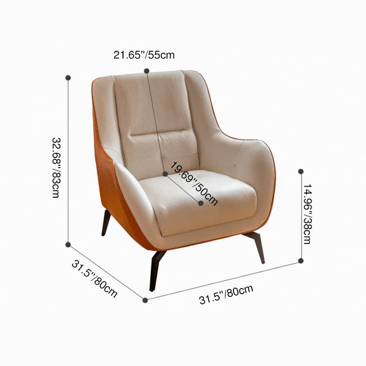 Nordic Square Fabric Accent Chair