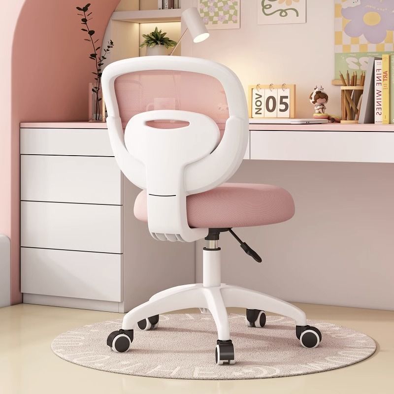 Modern Minimalist Kids Fabric Nylon Plastic Stainless Steel Mid-Back Height Adjustable Desk Chair Backrest Armrest Footrest For Home Office