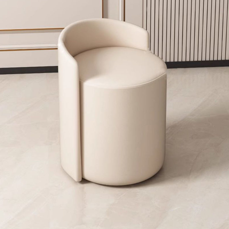 Minimalist Round Leather Vanity Stool