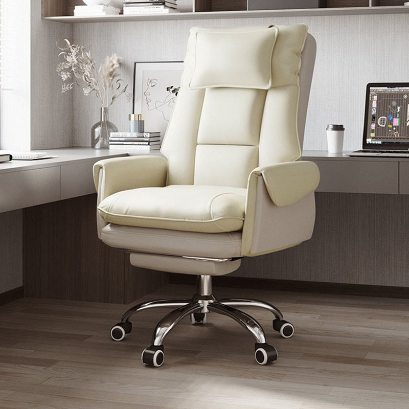 Modern Simplicity PVC Leather Aluminum Alloy Steel Cotton Sponge Square Reclinable Desk Chair Backrest Footrest Headrest For Home Office
