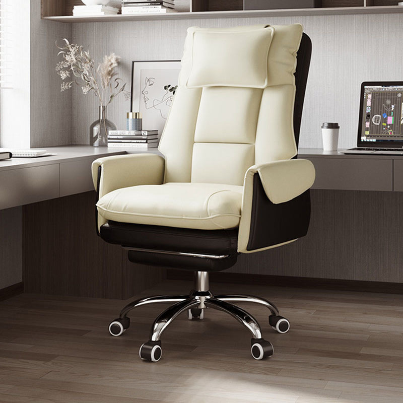 Modern Simplicity PVC Leather Aluminum Alloy Steel Cotton Sponge Square Reclinable Desk Chair Backrest Footrest Headrest For Home Office