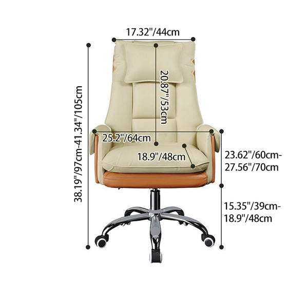Modern Simplicity PVC Leather Aluminum Alloy Steel Cotton Sponge Square Reclinable Desk Chair Backrest Footrest Headrest For Home Office
