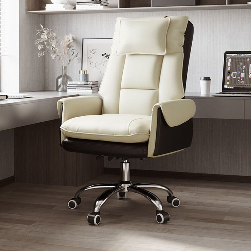 Modern Simplicity PVC Leather Aluminum Alloy Steel Cotton Sponge Square Reclinable Desk Chair Backrest Footrest Headrest For Home Office