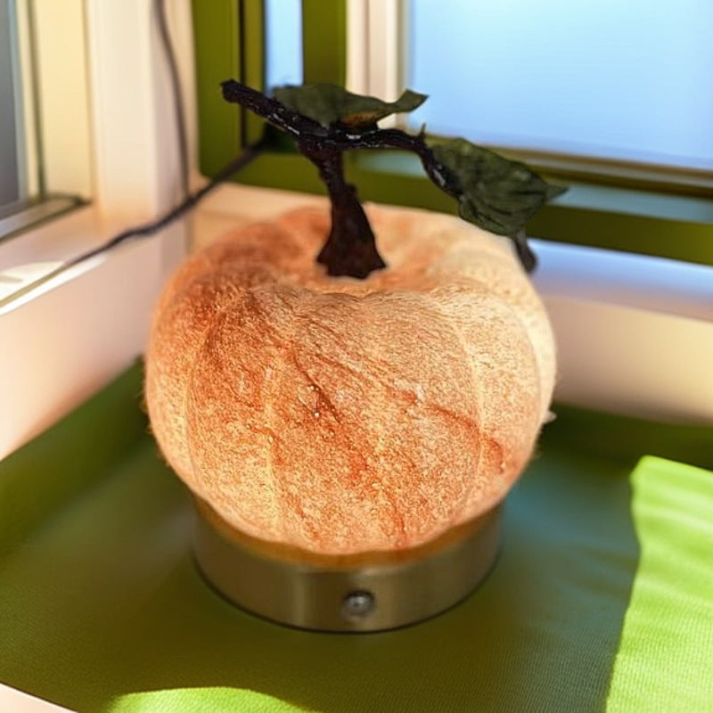 Pumpkin Glass &amp; Metal Bedside Lamp