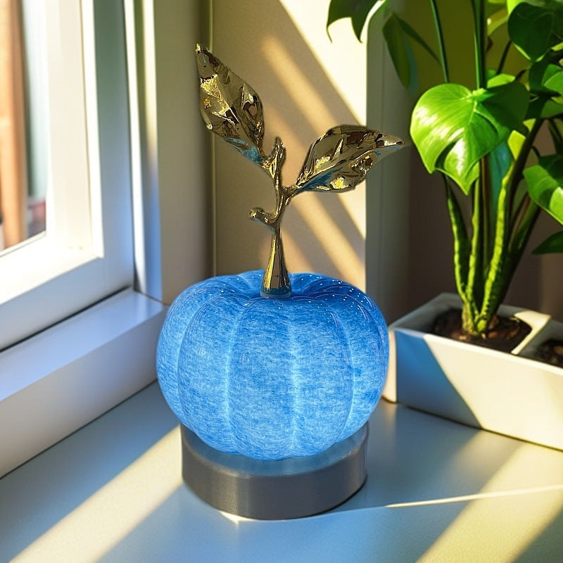 Pumpkin Glass &amp; Metal Bedside Lamp