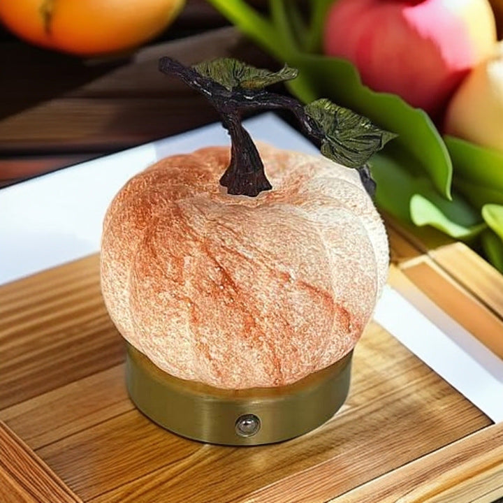 Pumpkin Glass &amp; Metal Bedside Lamp