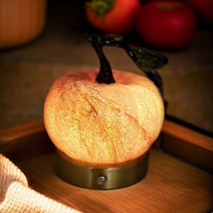 Pumpkin Glass &amp; Metal Bedside Lamp