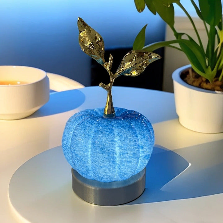 Pumpkin Glass &amp; Metal Bedside Lamp