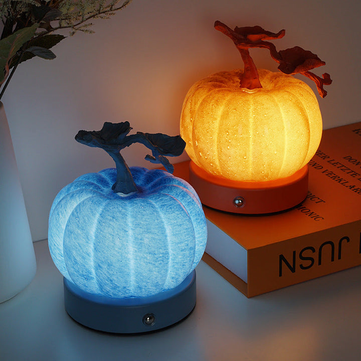 Pumpkin Glass &amp; Metal Bedside Lamp