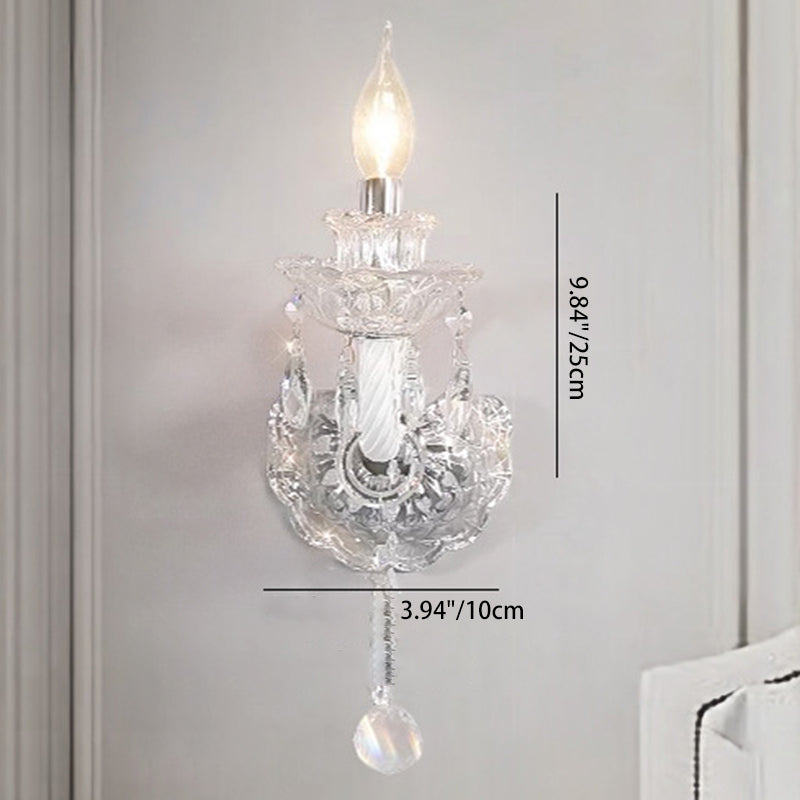 Traditional Spiral Crystal 2-Light Wall Sconce