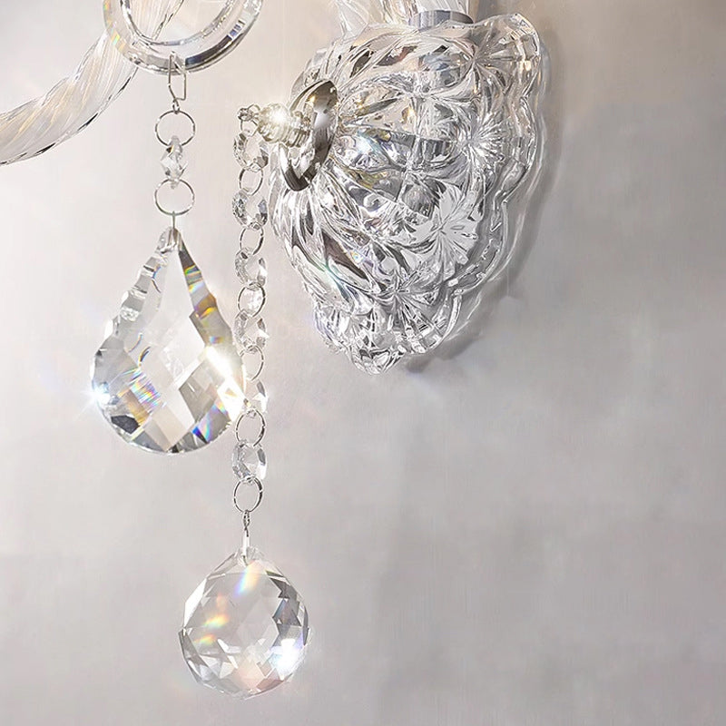 Traditional Spiral Crystal 2-Light Wall Sconce